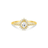 Anel Ouro 18K Formatura Oval com Detalhes