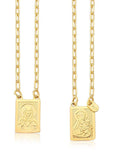 Escapulário Nossa Senhora e Sagrado Coração De Jesus Ouro 18K